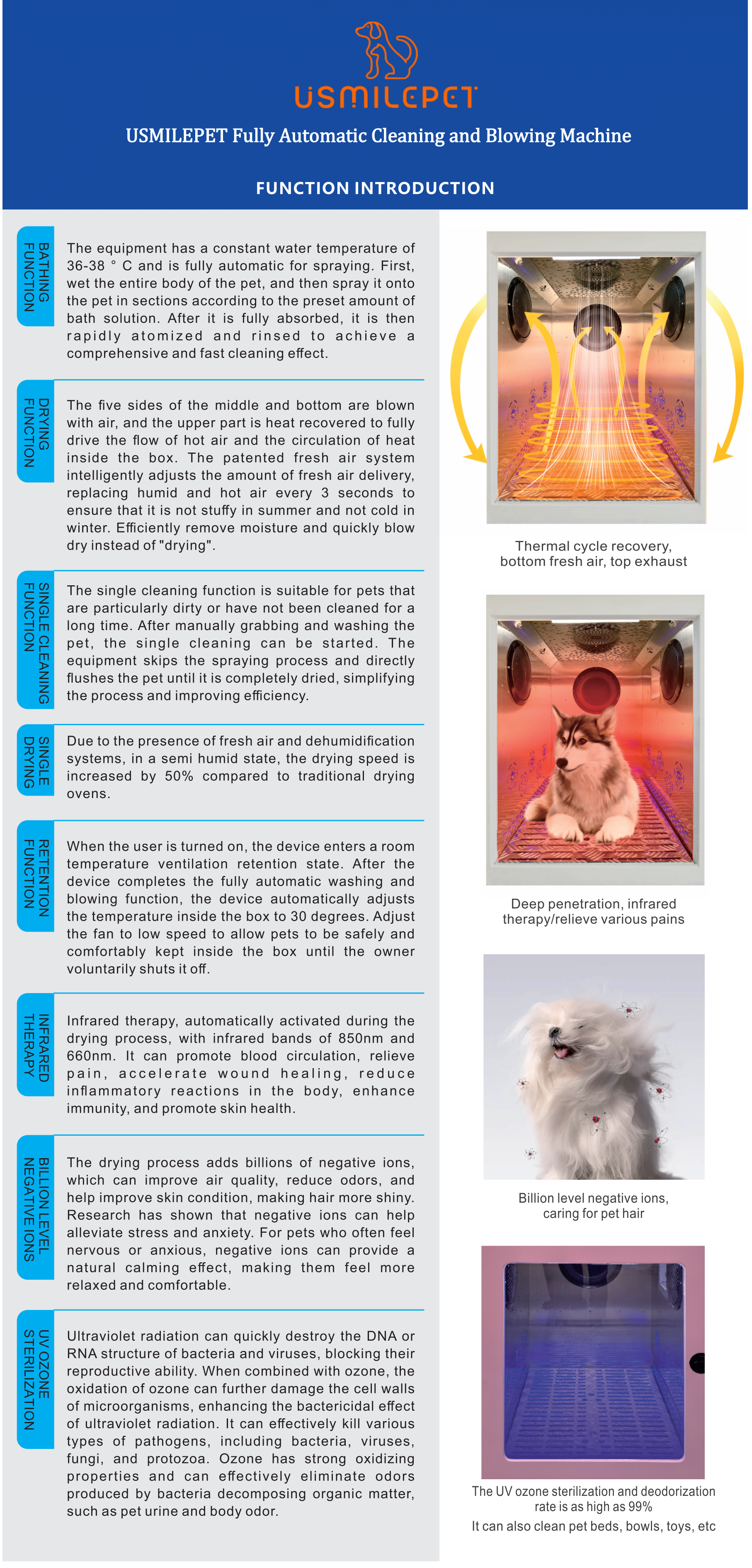 pet washing drying integrated machine
