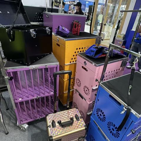 Pet Exhibition Cage Trolley with Grooming Table