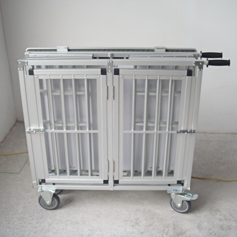 Foldable Pet Transport Cage Trolley with Grooming Table