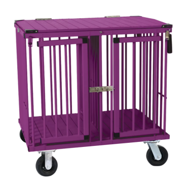 Double Pet Cage Trolley with Wheels
