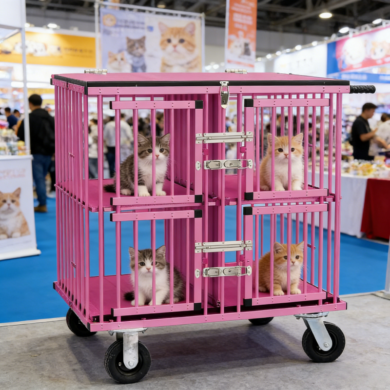 Supply Aluminum 4 Compartment Pet Show Cage Trolley Wholesale Factory ...