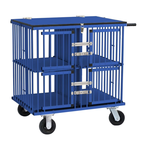 Aluminum 4 Compartment Pet Show Cage Trolley