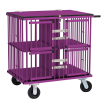 Aluminum 4 Compartment Pet Show Cage Trolley