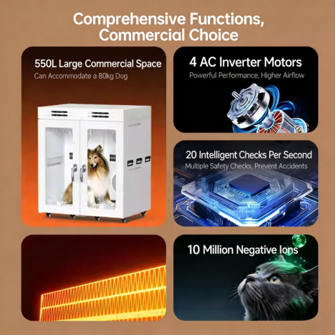 4 Zone Commercial Pet Drying Cabinet