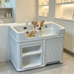 Pet Washing Station with Built-In Dryer Slot