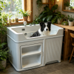 Pet Washing Station with Built-In Dryer Slot