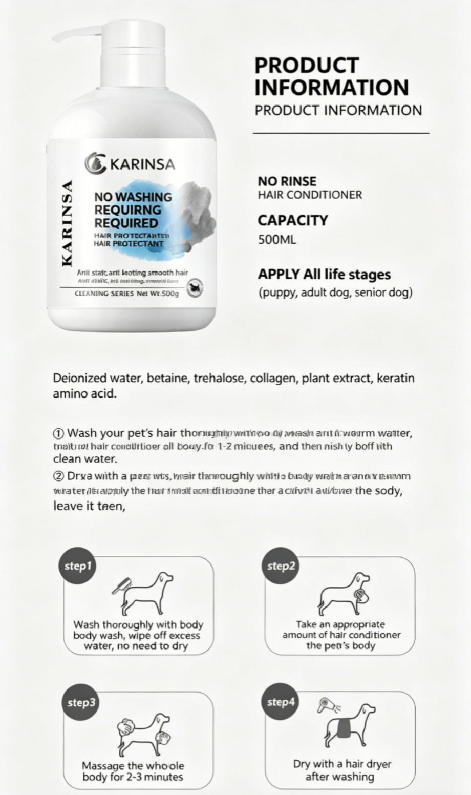 Leave-in Pet Coat Conditioner