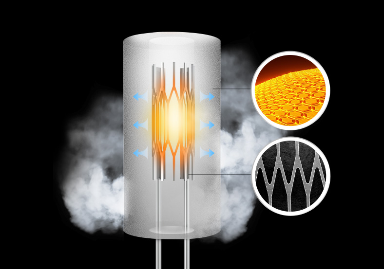 Cylindrical Ceramic Atomizing Core with Embedded Mesh