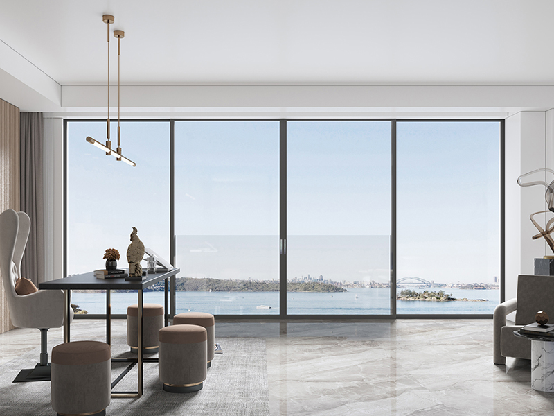 Aluminum Glass Floor To Ceiling Sliding Windows