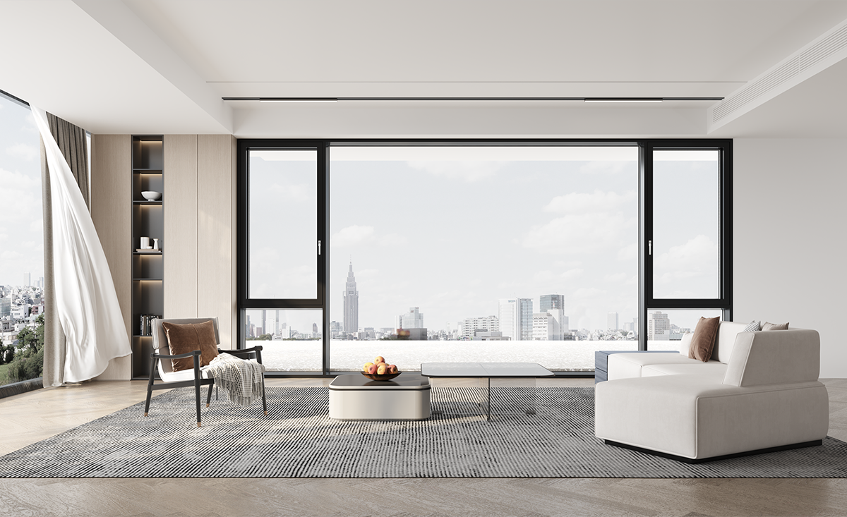aluminium flush windows