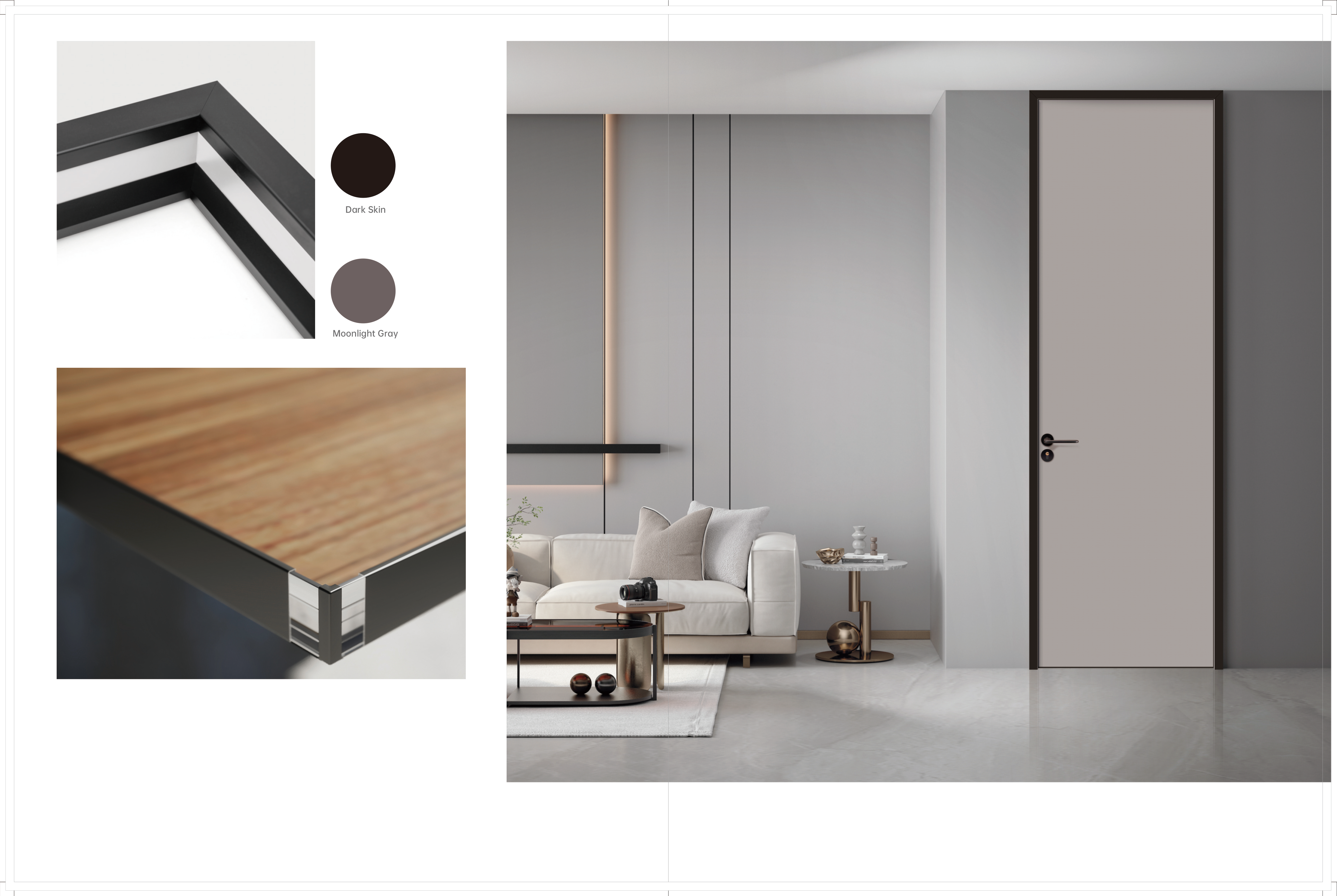 Bedroom aluminum wooden door