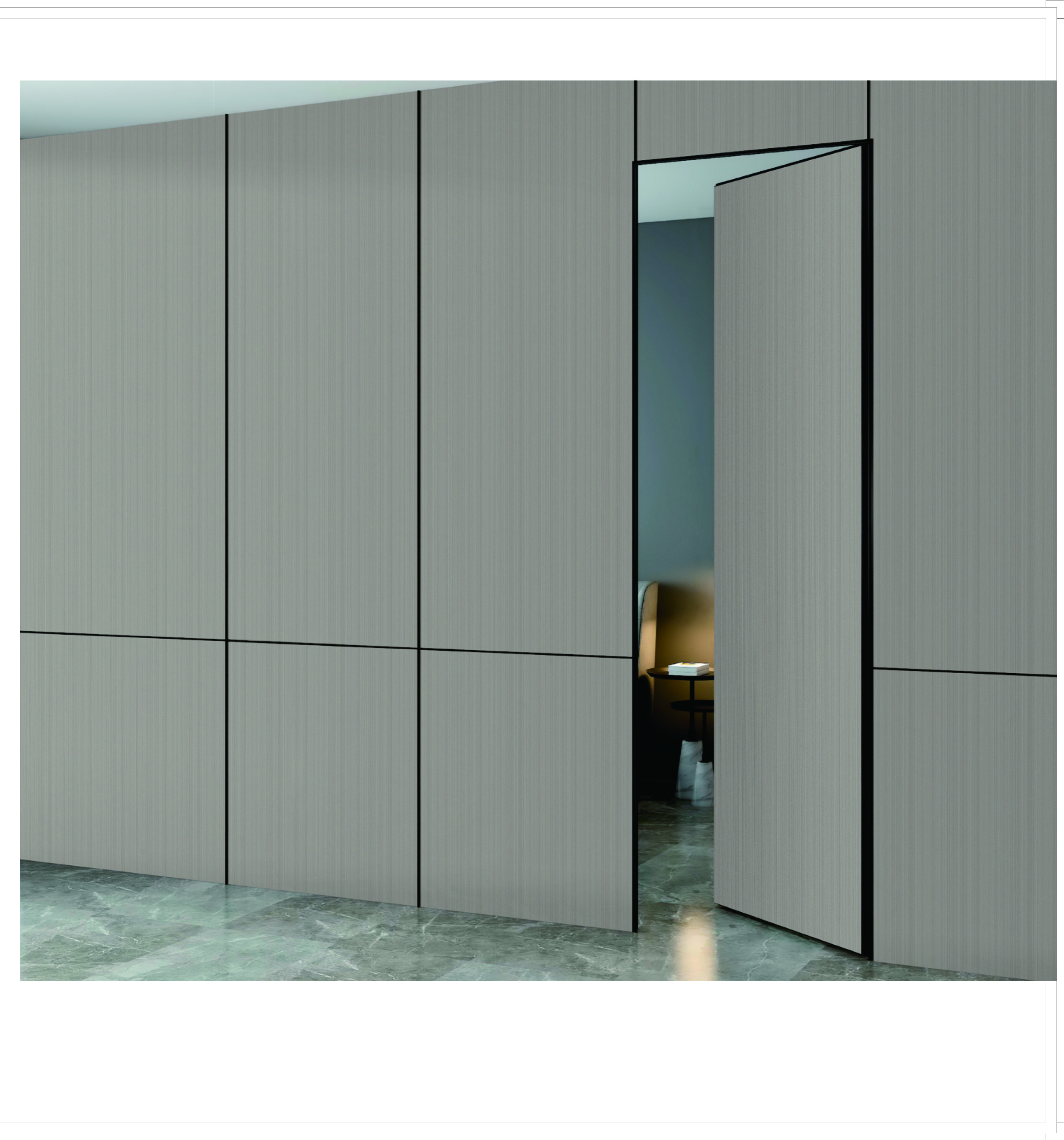 Art-style hidden bedroom aluminum clad wood doors