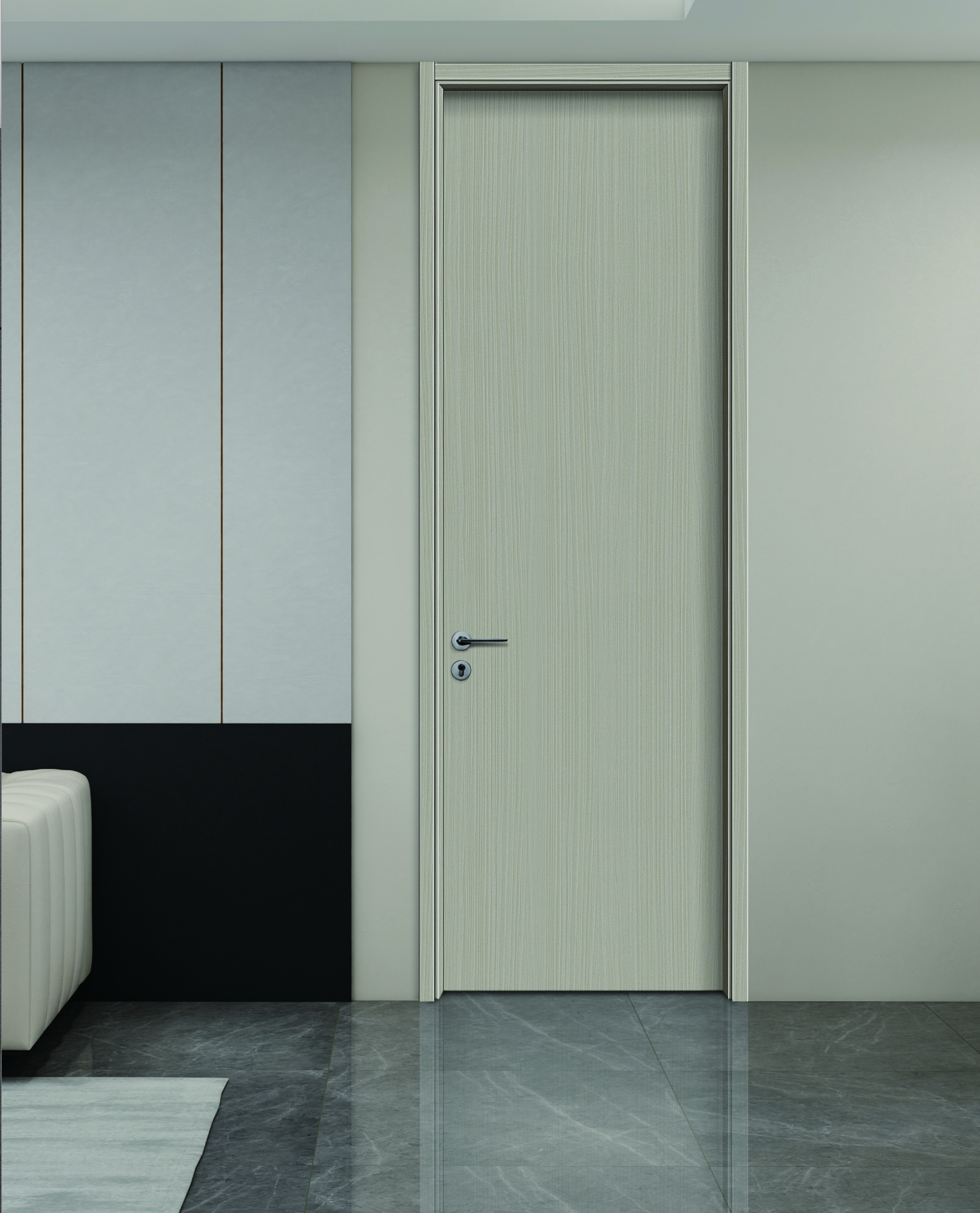 Stylish bedroom wooden door