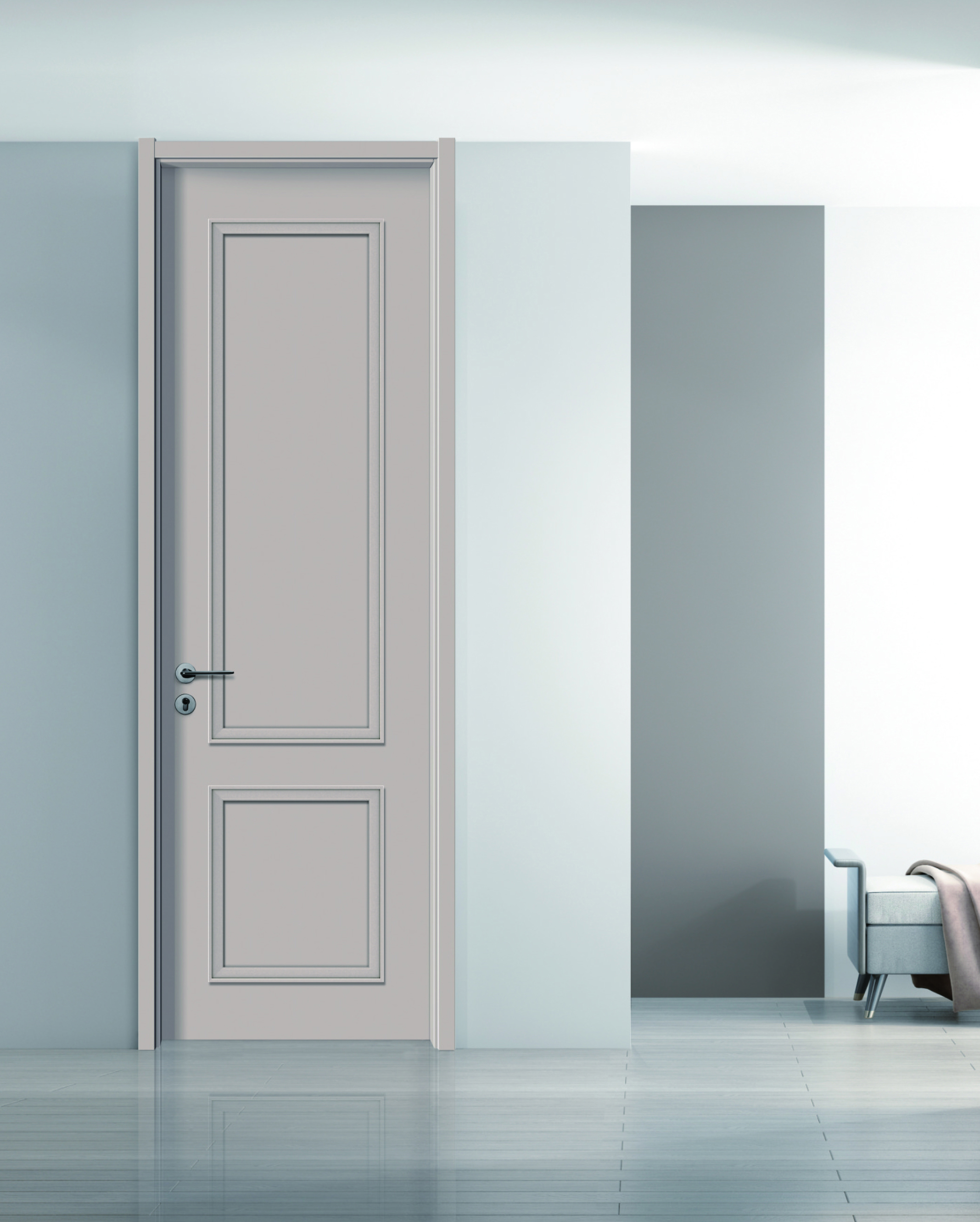 Classical art bedroom soundproof wooden door