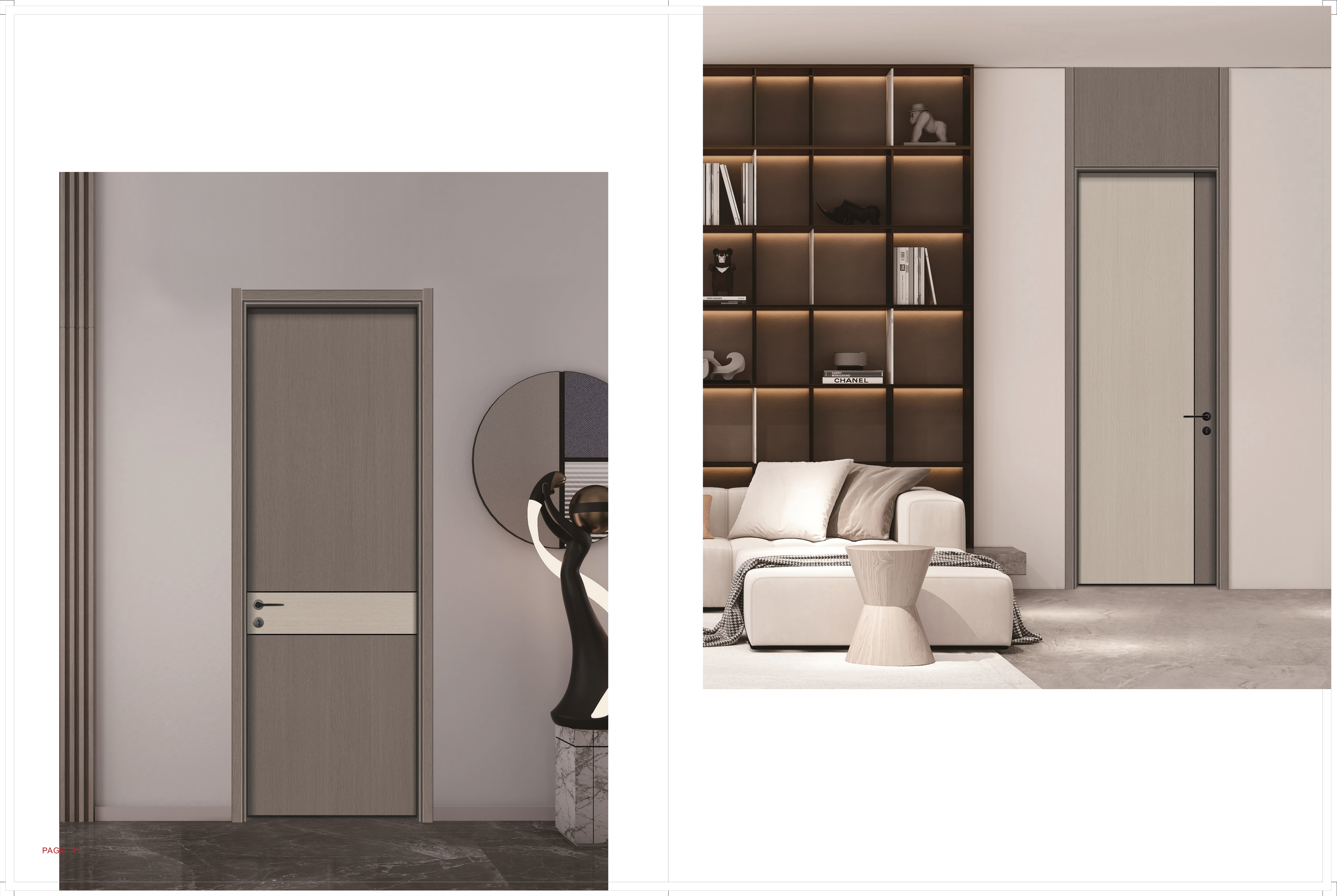 Art-style multi-color internal wooden doors