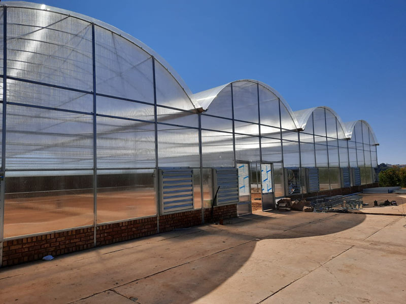 Serre tunnel en polycarbonate à travées multiples