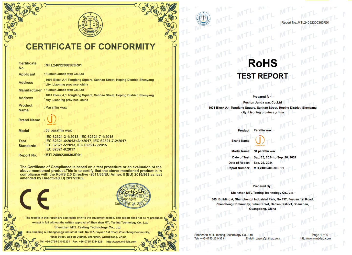 fully paraffin wax 58-60