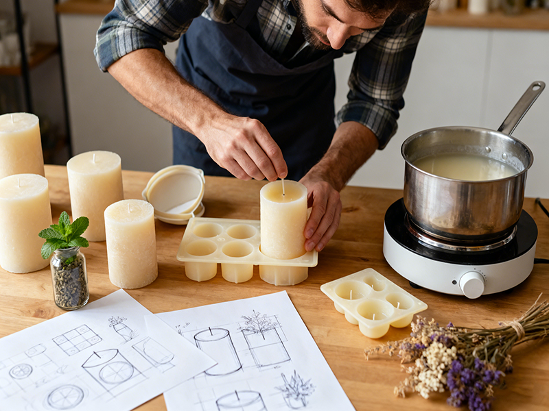 Handmade Candles Made from Fully Refined Paraffin Wax