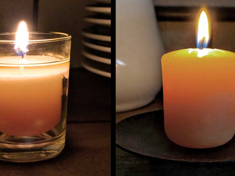 Le differenze tra candele in contenitore e candele a colonna