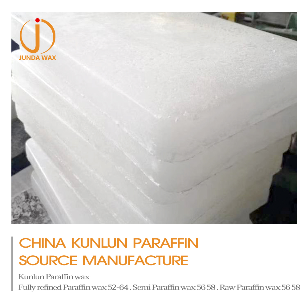 Cera di paraffina semi-raffinata Kunlun 58 58-60 per la fabbricazione di candele