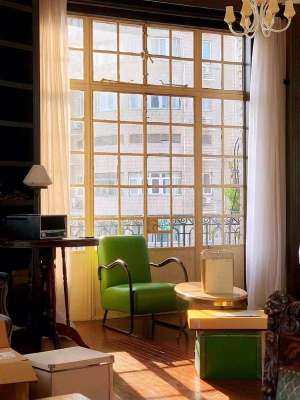 Cafe french windows with seeded glass​