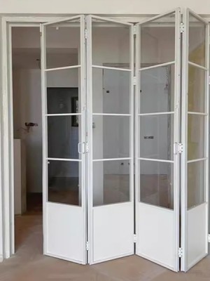 solid steel bifolding door