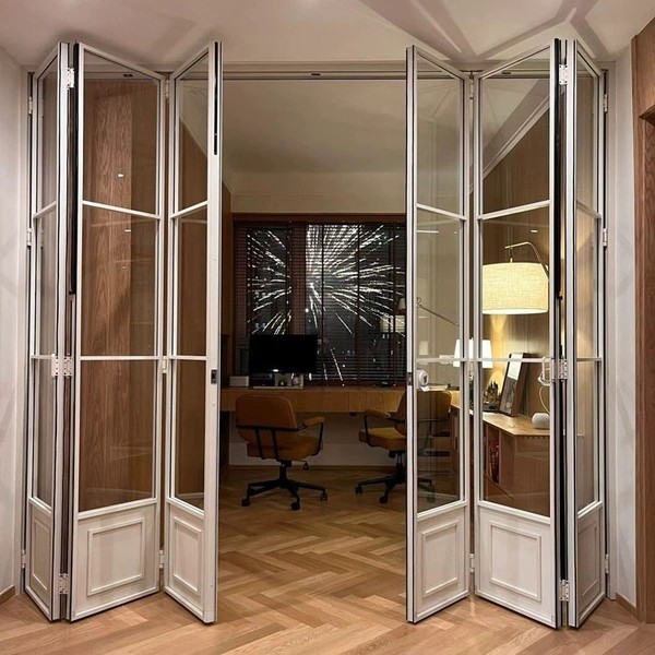 solid steel bifolding door