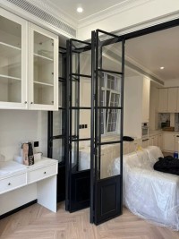 solid steel bifolding door