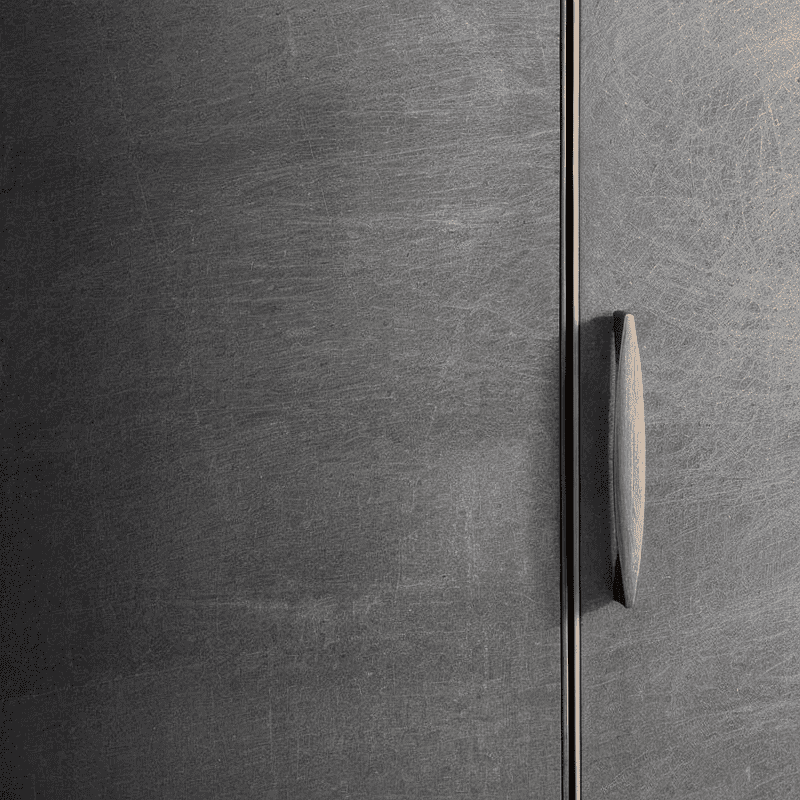 Metal Frame Cabinet Doors With Leather-Clad Finishes