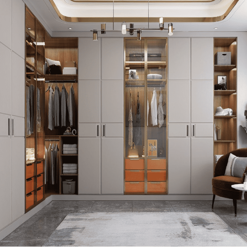 Leather-Clad Metal Frame Cabinet Doors For Elegance