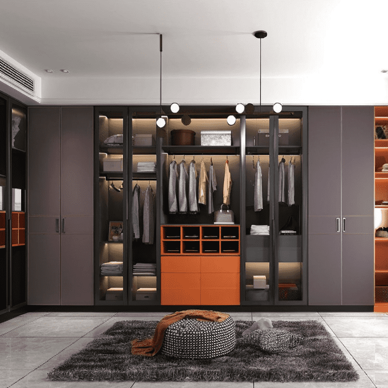 Leather-Clad Metal Frame Cabinet Doors For Elegance