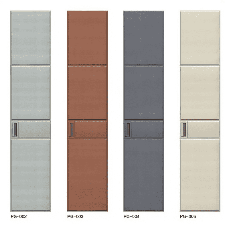 Leather-Clad Metal Frame Cabinet Doors For Elegance