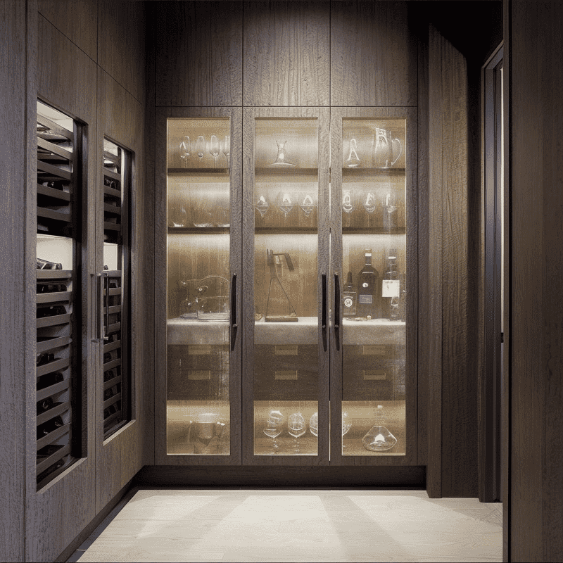 Wine Storage Cabinet With Wooden And Freestanding Features