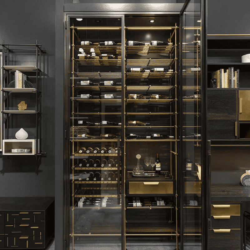 Freestanding Wooden Wine Cabinet For Elegant Display