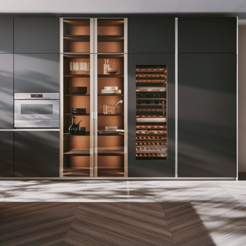 Freestanding Wooden Wine Cabinet For Elegant Display