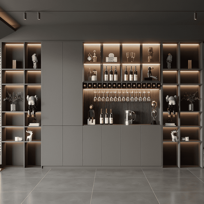 Wine Display Cabinet For Organized Wine Cellar Storage