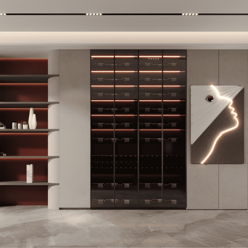 Wine Display Cabinet For Organized Wine Cellar Storage