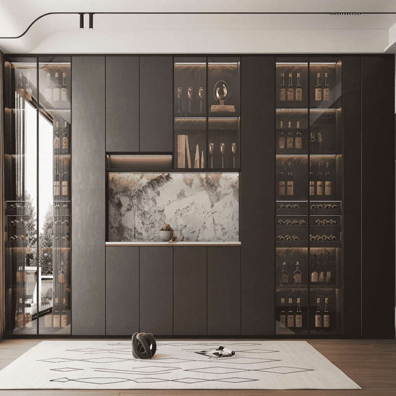 Wine Display Cabinet For Organized Wine Cellar Storage