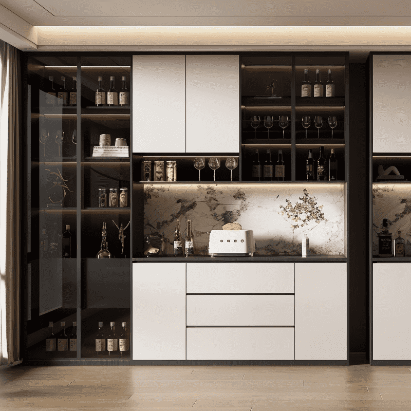 Wine Cellar Cabinet With Freestanding Storage Design