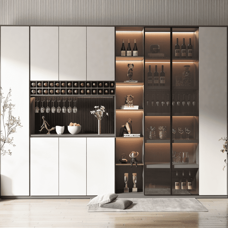 Wine Cellar Cabinet With Freestanding Storage Design