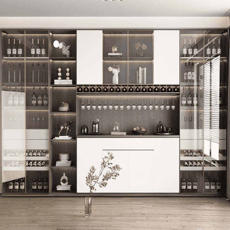 Wooden Wine Storage Cabinet For Freestanding Display