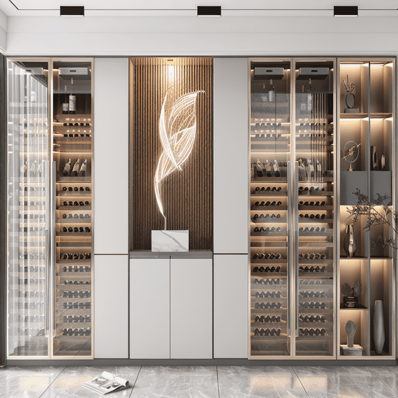 Wooden Wine Storage Cabinet For Freestanding Display