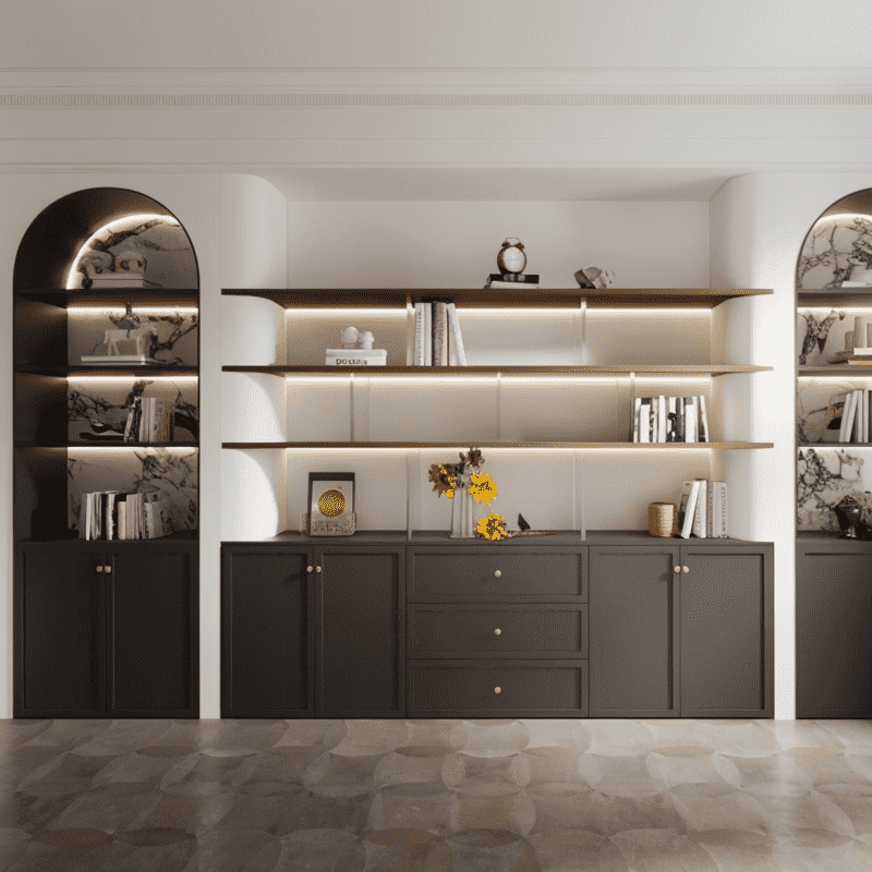 Modular Wooden Bookcase For Organized Library Shelving