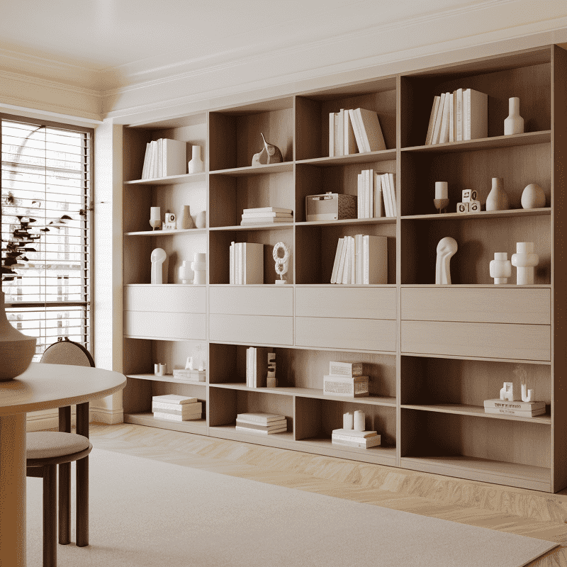 Modular Wooden Bookcase For Organized Library Shelving