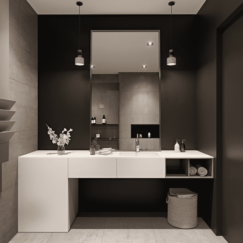 Bathroom Sink Cabinet With Modern Vanity Unit Design