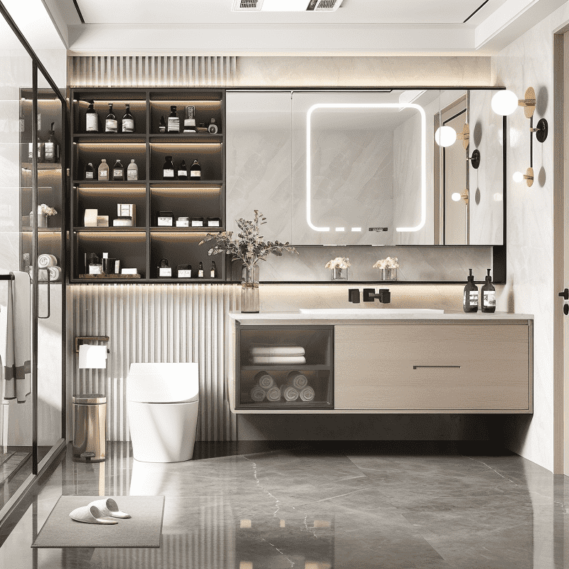 Bathroom Sink Cabinet With Modern Vanity Unit Design