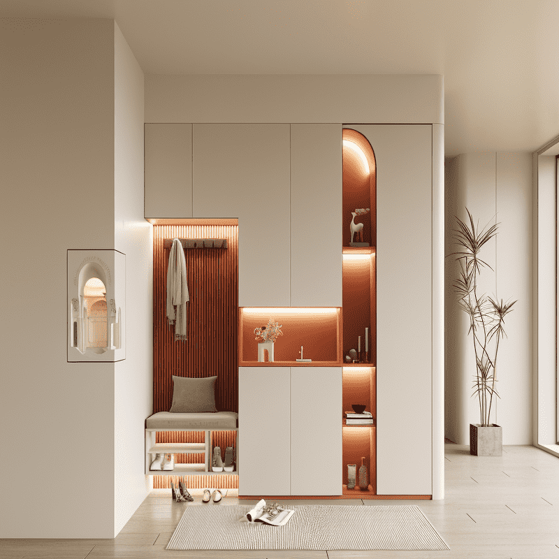 Footwear Storage Unit With Shoe Cabinet And Doors