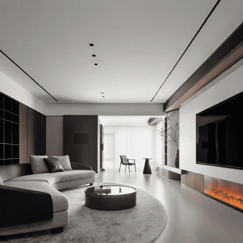 Entertainment Unit With Flat Screen TV Cabinet Design