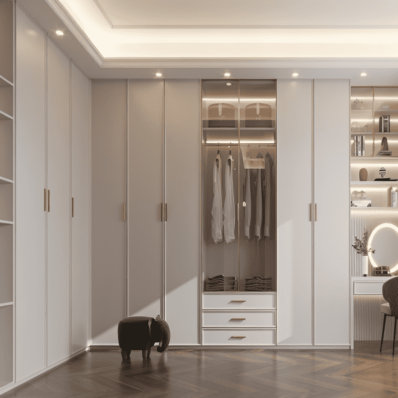 Built-in Sliding Door Wardrobe Units For Walk-in Closets