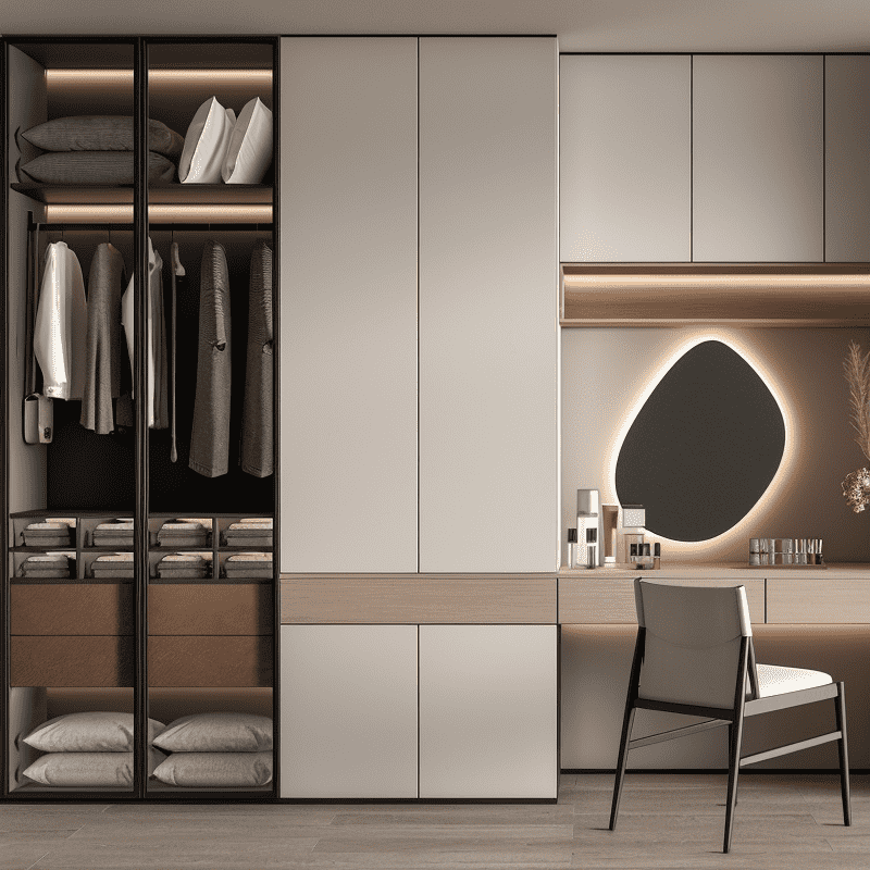 Modular Closet Systems With Sliding Door Wardrobe Units